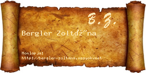 Bergler Zoltána névjegykártya
